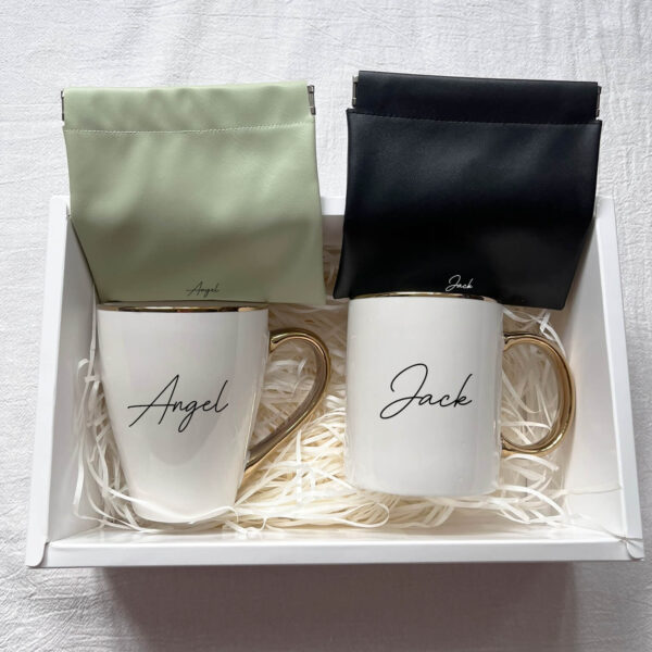 Double White Mug Personalised Gift Set - Deluxe