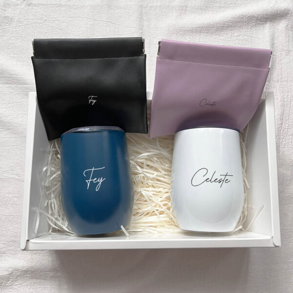 Double Egg Tumbler Mug Personalised Gift Set - Deluxe