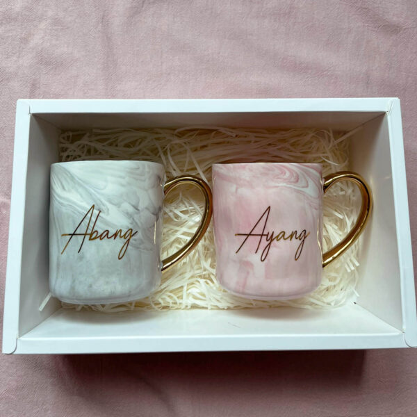 Double Marble Mug Personalised Gift Set