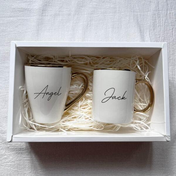 Double White Mug Personalised Gift Set