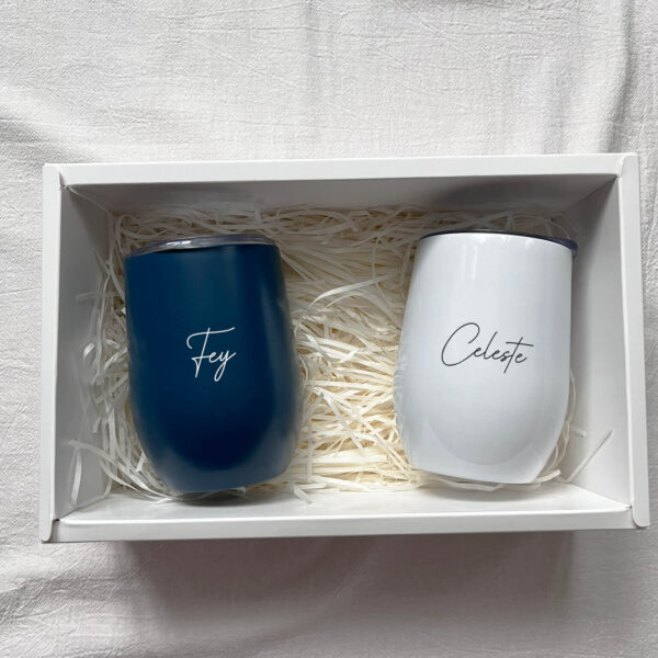 Double Egg Tumbler Mug Personalised Gift Set